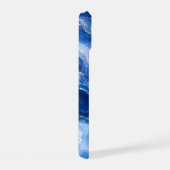 Blauwe Marmeren Golven Luxe Abstract iPhone 15 Case (Rechterkant)