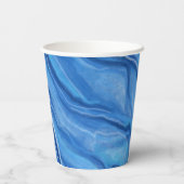 Blauwe marmeren koffiekopjes papieren bekers (Achterkant)