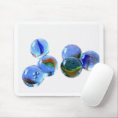 Blauwe marmeren muismat (Met muis)