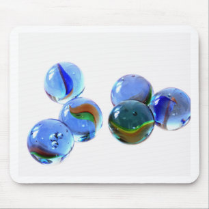 Blauwe marmeren muismat