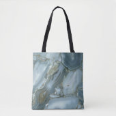 Blauwe marmeren steen tote bag (Voorkant)