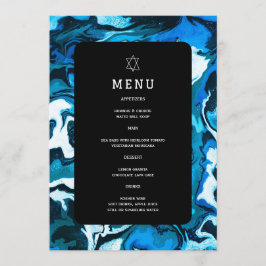 Blauwe Marmeren Ster van David Aangepaste Bar/Bat Menu