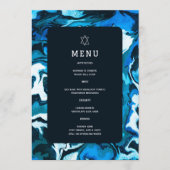 Blauwe Marmeren Ster van David Aangepaste Bar en B Menu (Voorkant)