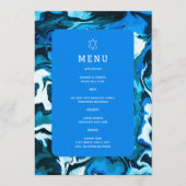 Blauwe Marmeren Ster van David Aangepaste Bar Mits Menu (Voorkant)