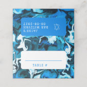 Blauwe Marmeren Ster van David Custom Bar Bat Mitz Plaatskaartje (Buitenkant ongevouwen)