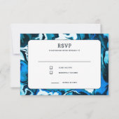 Blauwe Marmeren Ster van David Custom Bar Bat Mitz RSVP Kaartje (Voorkant)