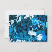 Blauwe Marmeren Ster van David Custom Bar Bat Mitz RSVP Kaartje (Achterkant)