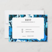 Blauwe Marmeren Ster van David Custom Bar Bat Mitz RSVP Kaartje (Voorkant)