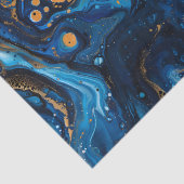 Blauwe Marmeren Verf Giet Jewel Textuur Tissuepapier (Detail)