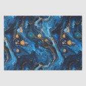 Blauwe Marmeren Verf Giet Jewel Textuur Tissuepapier (Voorkant)