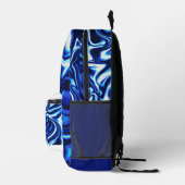 Blauwe Marmeren Wervel Rugzak – Vloeiend Abstract (Rechts)