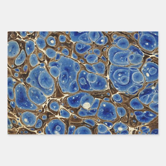 Blauwe marmering inpakpapier vel (Voorkant)