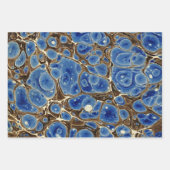 Blauwe marmering inpakpapier vel (Voorkant 3)