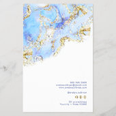 Blauwe marmering ontwerp prijslijst flyer (Achterkant)