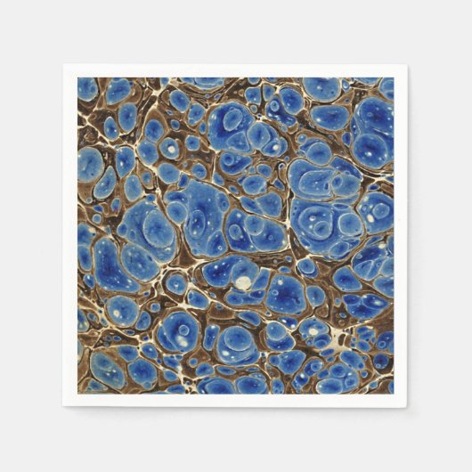 Blauwe marmering servet (Voorkant)