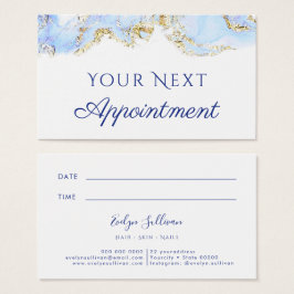 blauwe marmeringskaart visitekaartje