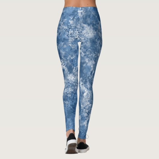 Blauwe marmerlegging leggings (Achterkant)