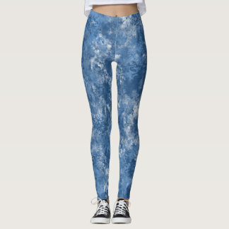 Blauwe marmerlegging leggings