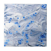 Blauwe marmerrozik tegeltje (Voorkant)