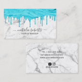 Blauwe marmerschijven maken artiest en haarstijlli visitekaartje (Voorkant / Achterkant)