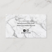 Blauwe marmerschijven maken artiest en haarstijlli visitekaartje (Achterkant)