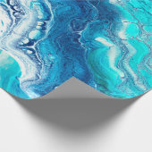 Blauwe marmertextuur cadeaupapier (Hoek)