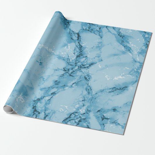 Blauwe marmertextuur cadeaupapier (Uitgerold)