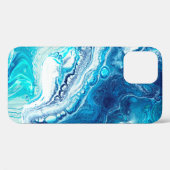 Blauwe marmertextuur Case-Mate iPhone case (Achterkant (horizontaal))