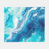 Blauwe marmertextuur fleece deken (Voorkant (Horizontaal))