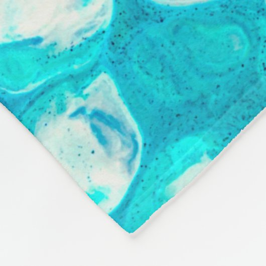 Blauwe marmertextuur fleece deken (Hoek)