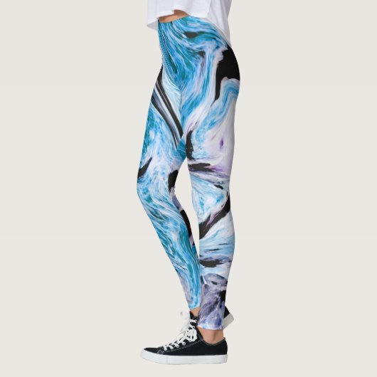 Blauwe marmertextuur leggings (Links)