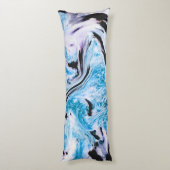 Blauwe marmertextuur lichaamskussen (Achterkant (Verticaal))