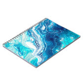 Blauwe marmertextuur notitieboek (Linkerzijde)