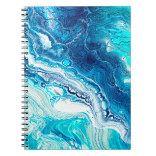 Blauwe marmertextuur notitieboek