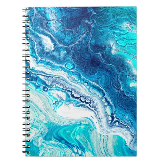 Blauwe marmertextuur notitieboek (Voorkant)