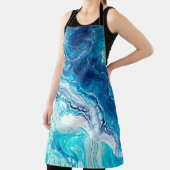 Blauwe marmertextuur schort (Insitu)