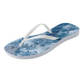 Blauwe marmertextuur teenslippers (Schuin)