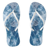 Blauwe marmertextuur teenslippers (Voetbed)