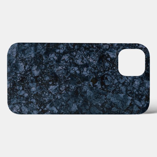 Blauwe marmertextuur (zwart/marinesultaat) Case-Mate iPhone case (Achterkant (horizontaal))