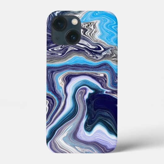 Blauwe marmervochtige kunst Case-Mate iPhone case (Achterkant)