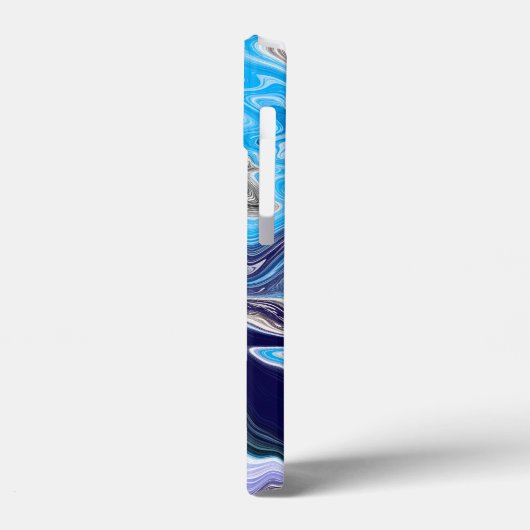 Blauwe marmervochtige kunst Case-Mate iPhone case (Achterkant / Links)
