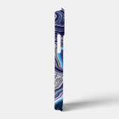 Blauwe marmervochtige kunst Case-Mate iPhone case (Achterkant / Rechts)