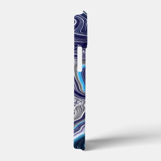 Blauwe marmervochtige kunst Case-Mate iPhone case (Achterkant / Rechts)