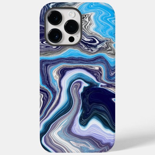 Blauwe marmervochtige kunst Case-Mate iPhone case (Achterkant)