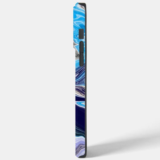 Blauwe marmervochtige kunst Case-Mate iPhone case (Achterkant / Links)