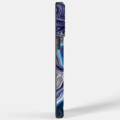 Blauwe marmervochtige kunst Case-Mate iPhone case (Achterkant / Rechts)