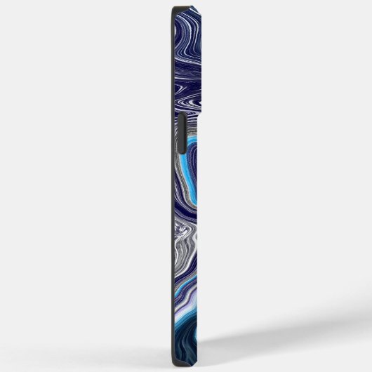 Blauwe marmervochtige kunst Case-Mate iPhone case (Achterkant / Rechts)