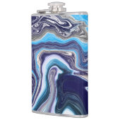 Blauwe marmervochtige kunst heupfles (Links)