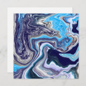 Blauwe marmervochtige kunst kaart (Voorkant / Achterkant)