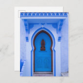 Blauwe Marokkaanse deur Briefkaart (Voorkant / Achterkant)